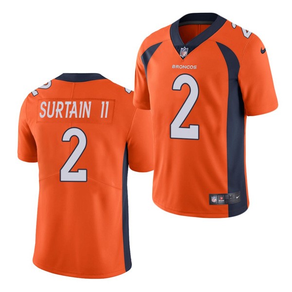 Nike Broncos 2 Patrick Surtain II Orange 2021 Draft Vapor Limited Jersey Dzhi